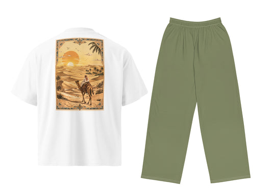 A Man's Journey (Military Green) Oversized T-shirt & Pants set