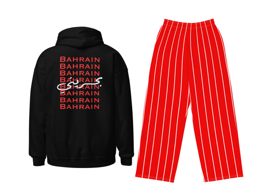 Bahraini (Red & White Stripes) Hoodie & Pants Set