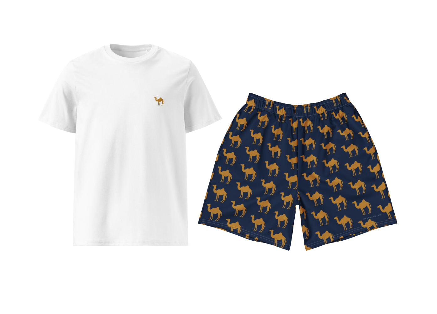 Camel (Navy) T-Shirt & Athletic Long Shorts Set