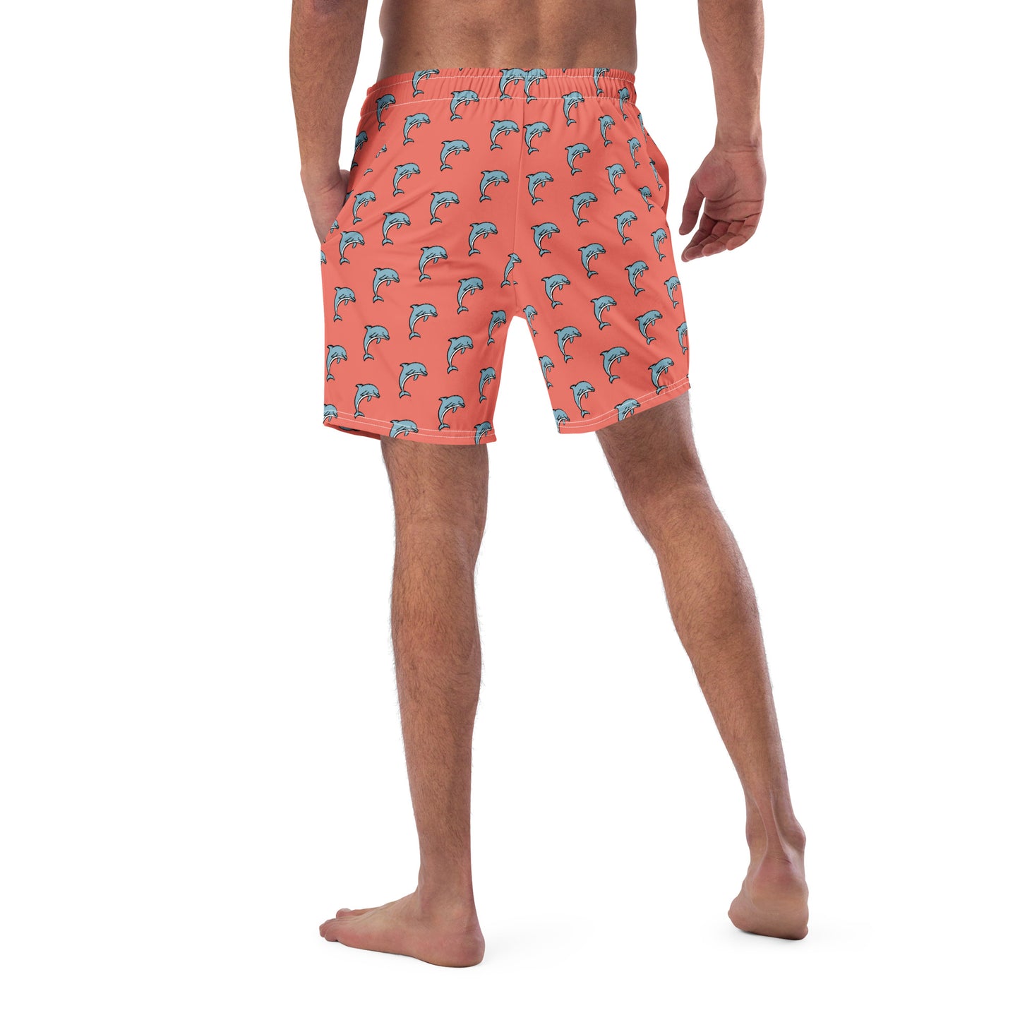 Dolphin Pattern Shirt & Swim Trunks Set