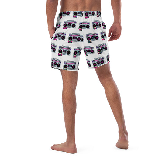 Boombox Pattern - All-Over Print Recycled Swim Trunks