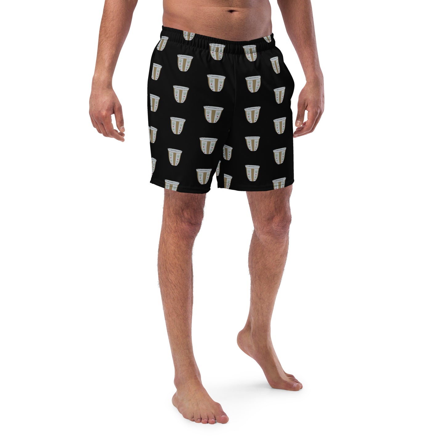 Finjan Pattern Shirt & Swim Trunks Set