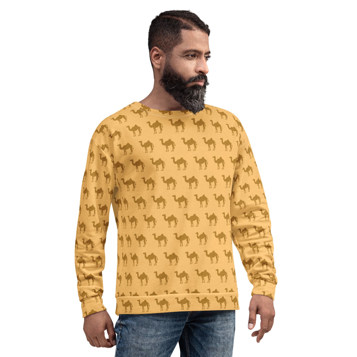 Camel Pattern - All-Over Print Recycled Unisex Sweatshirt
