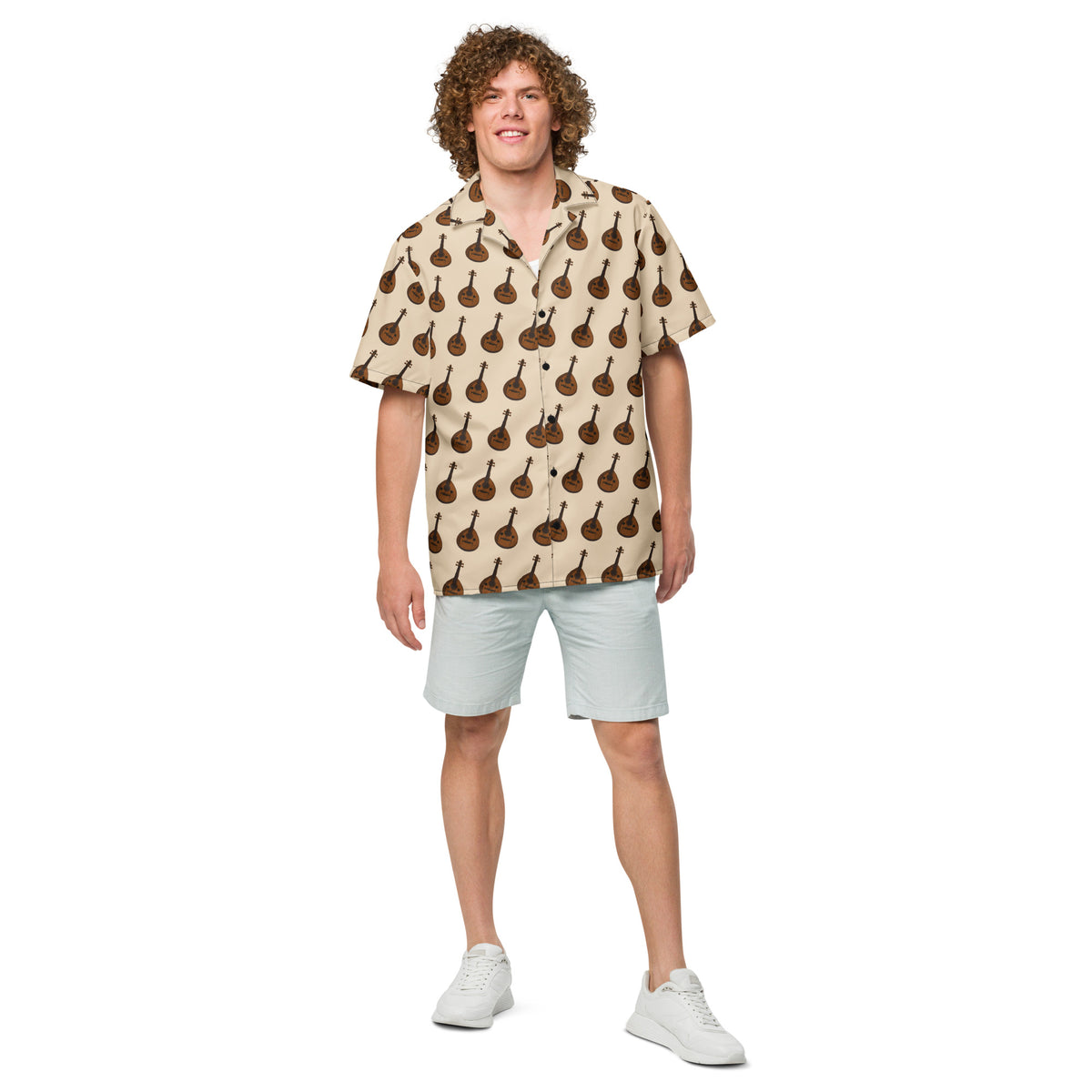 Oud Instrument Pattern Shirt & Swim Trunks Set
