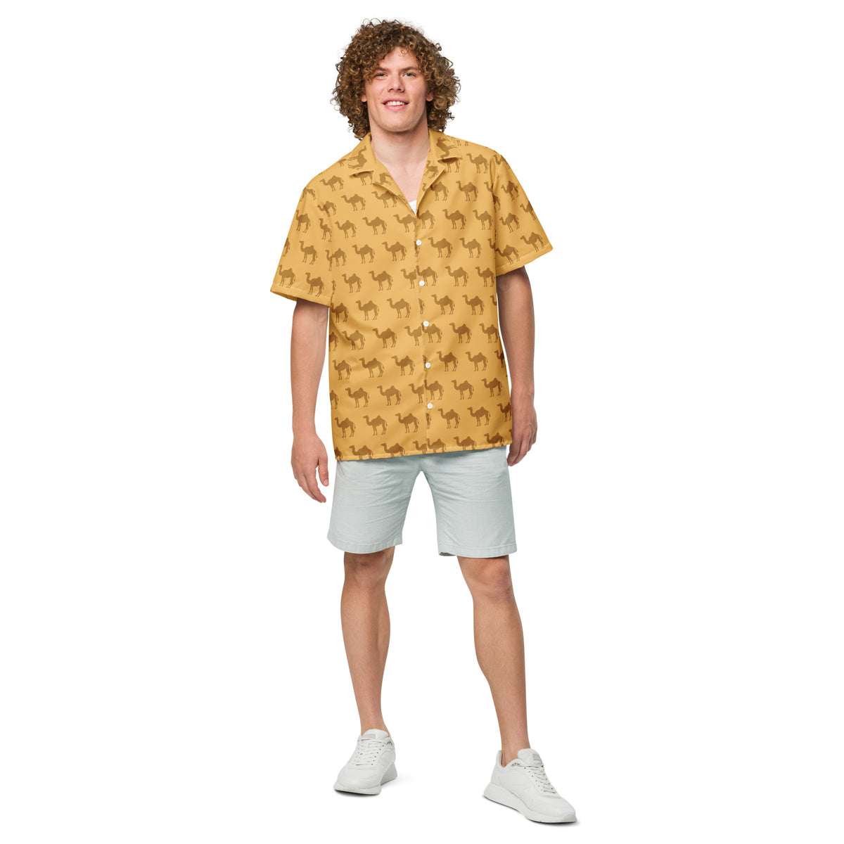 Camel Pattern Shirt & Swim Trunks Set