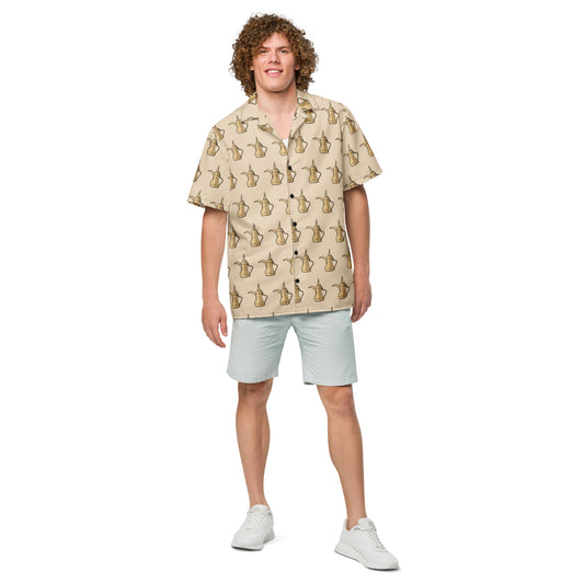 Dallat Gahwa Pattern Shirt & Swim Trunks Set