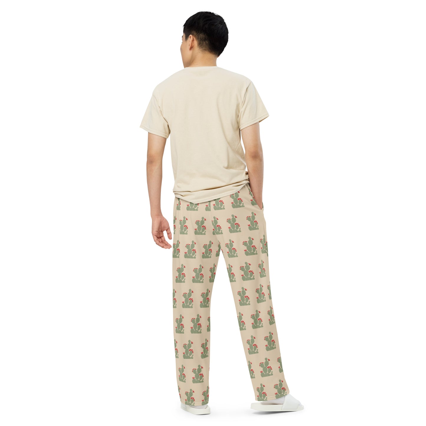 Cactus Pattern - Unisex Wide-Leg Pants