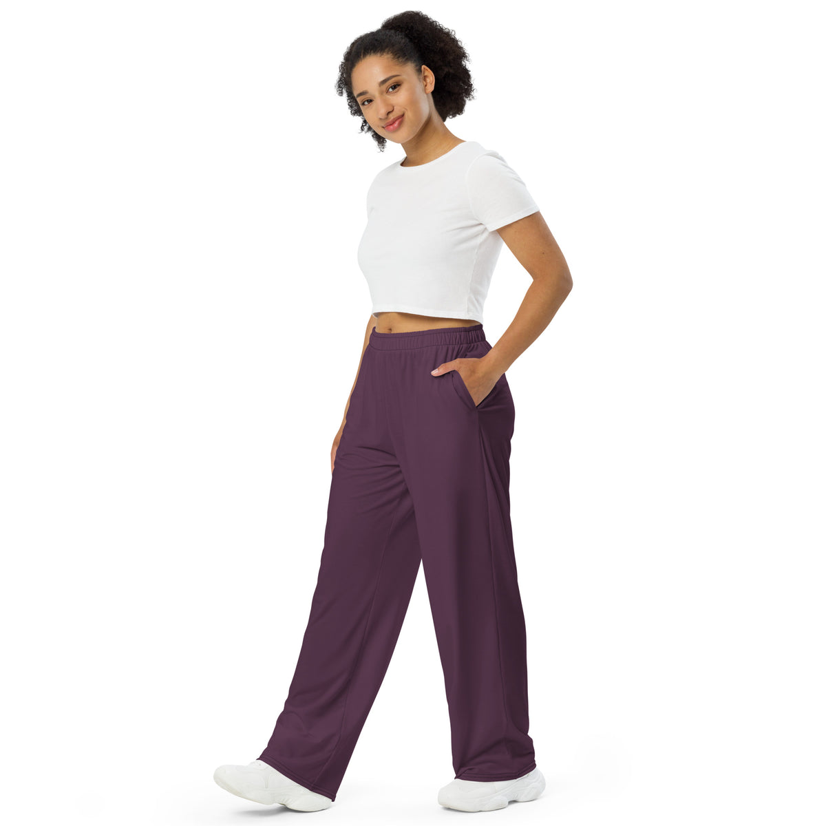 White Palm Tree (Plain Purple) T-Shirt & Pants Set