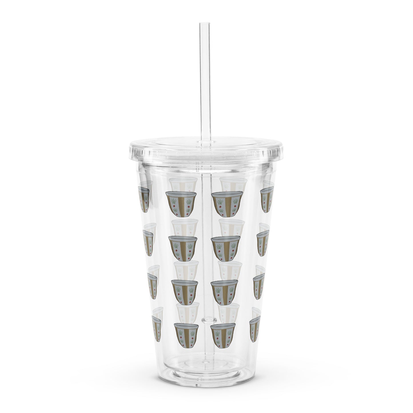 Finjan Pattern - Clear Plastic Tumbler