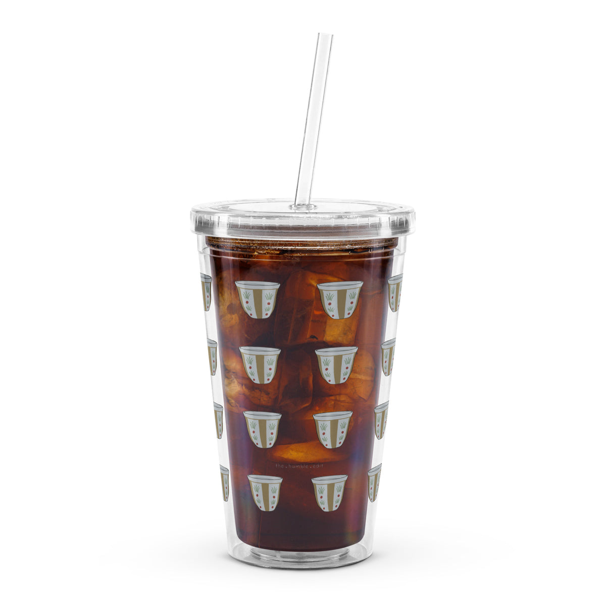 Finjan Pattern - Clear Plastic Tumbler