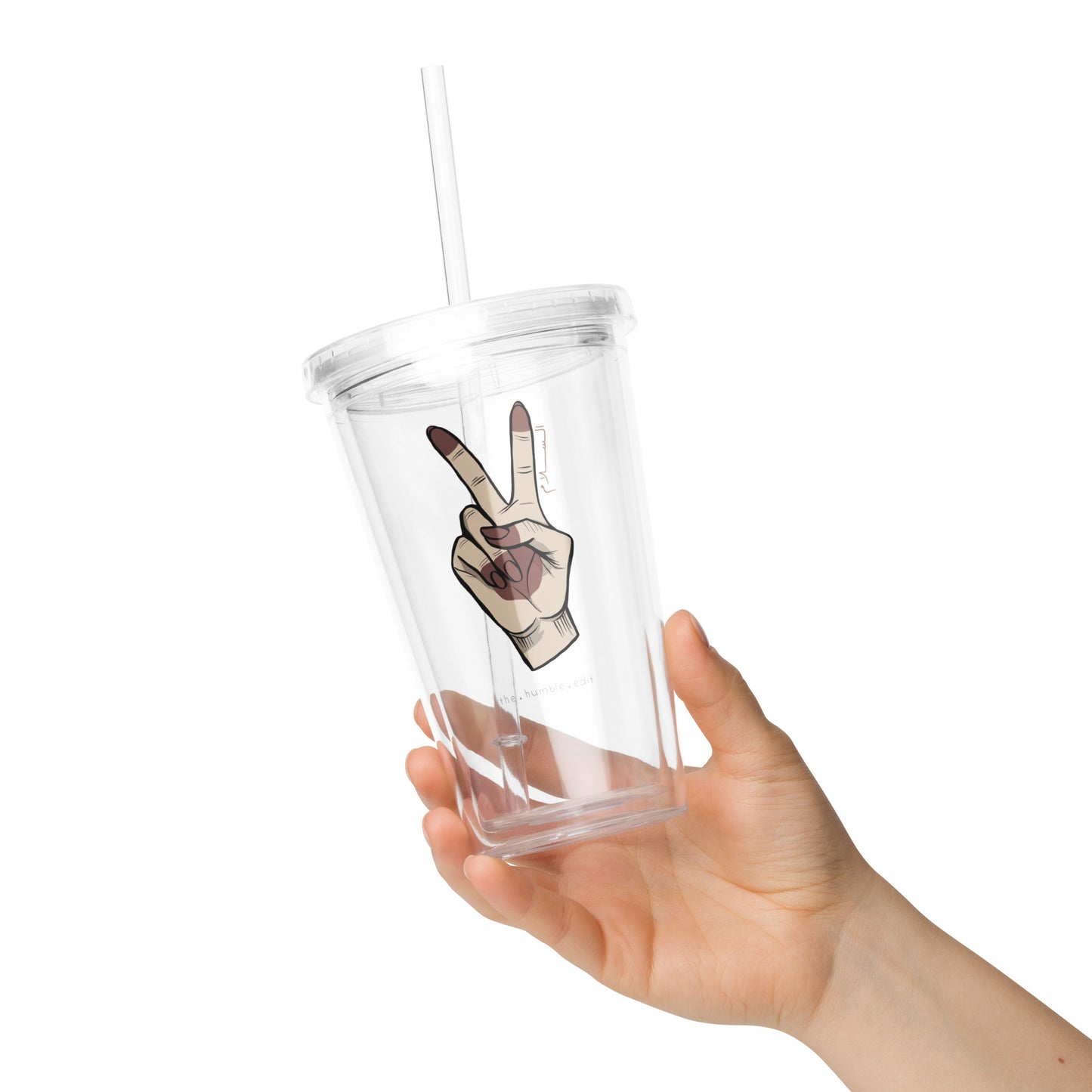 Peace - Clear Plastic Tumbler