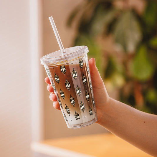Lantern Pattern - Clear Plastic Tumbler