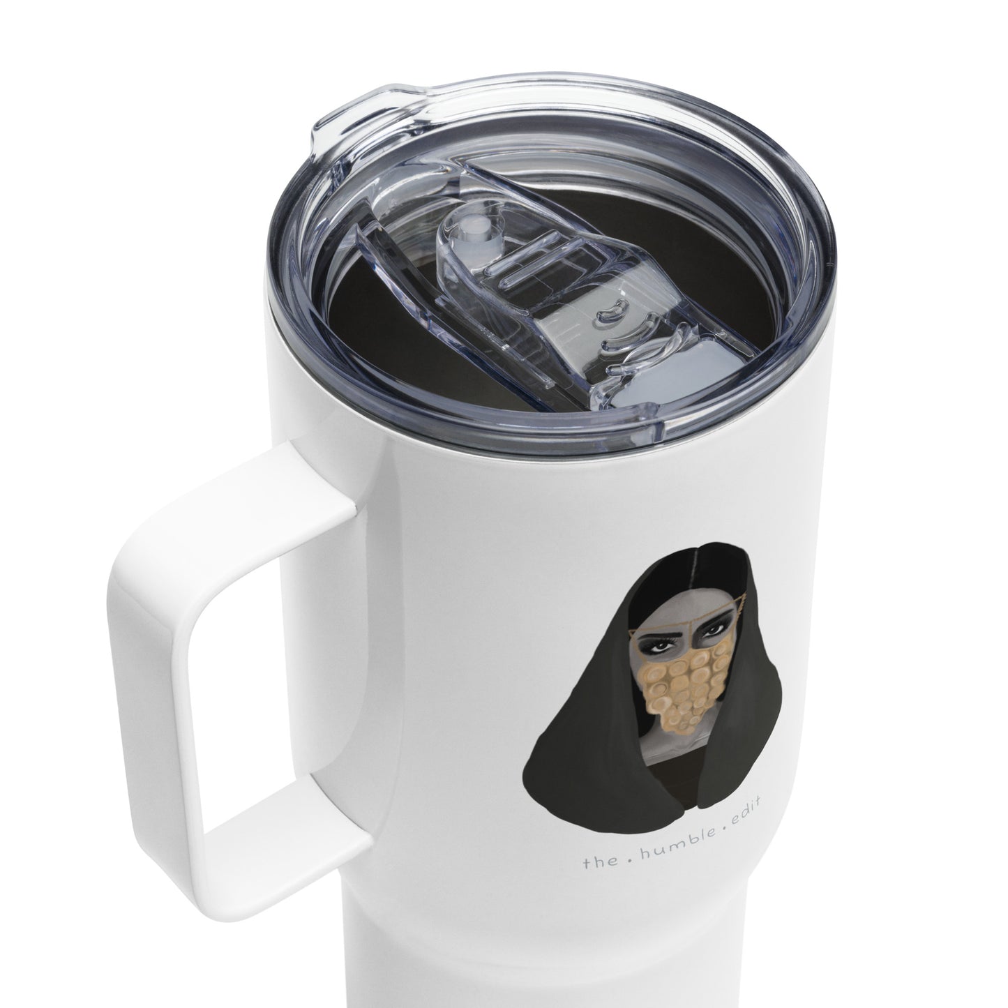Woman in Golden Burqa - Travel Mug