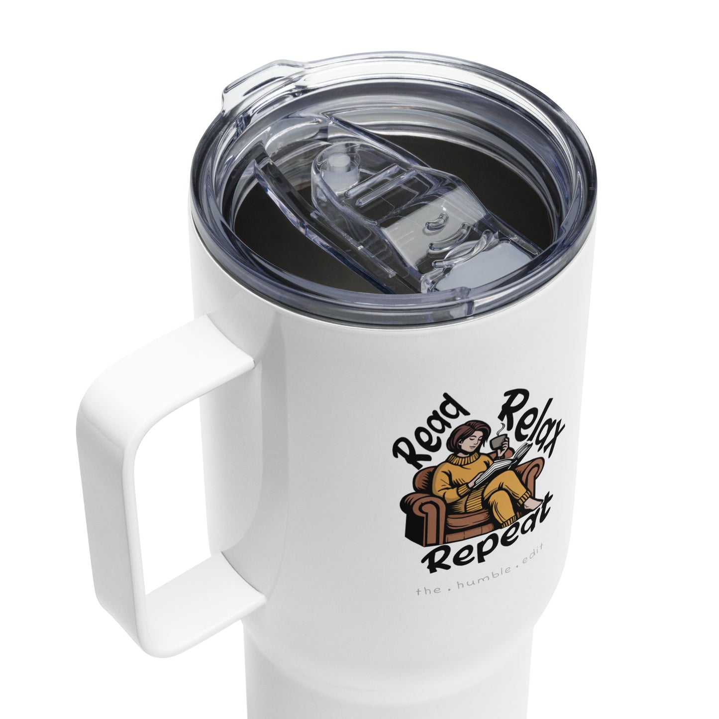 Read, Relax, Repeat - Travel Mug