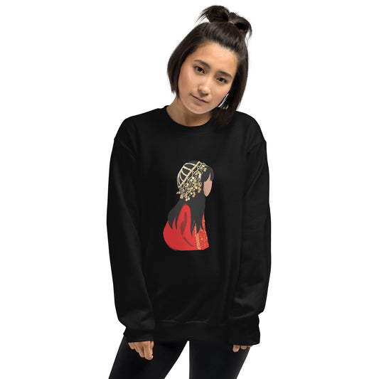 Girl in Gold Sweatshirt & Pants Set