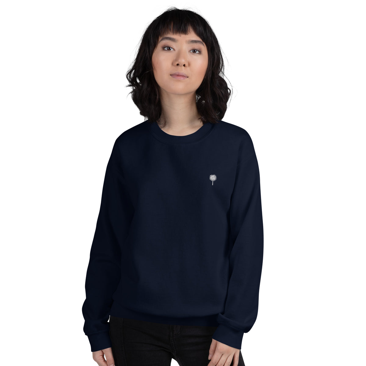 White Palm Tree (Complete Navy) Sweatshirt & Pants Set