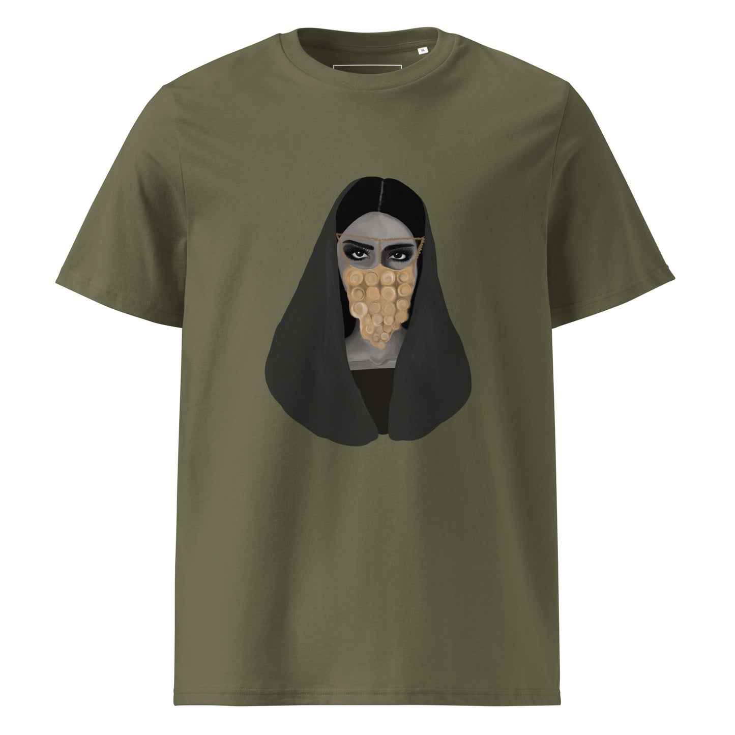 Woman in Golden Burqa - Unisex Organic Cotton T-shirt