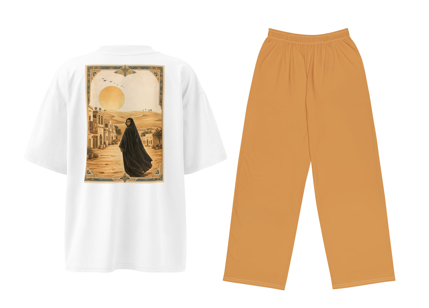 A Woman's Story (Light Brown) Oversized T-shirt & Pants set