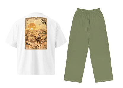 A Man's Journey (Military Green) Oversized T-shirt & Pants set