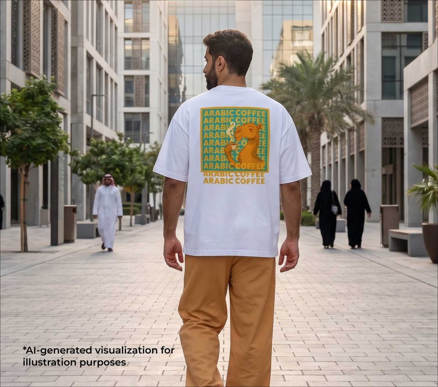 Camel & Arabic Coffee (Light Brown) Oversized T-shirt & Pants set