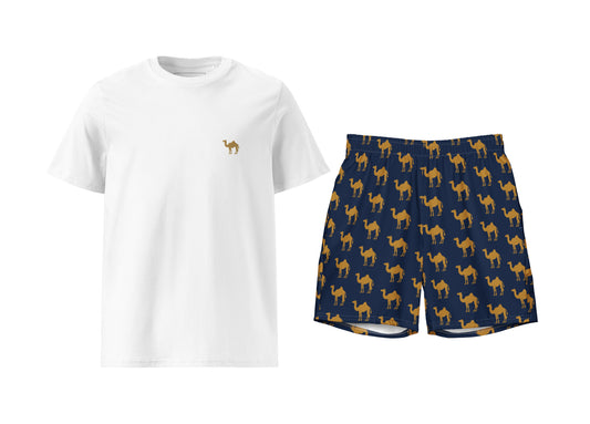 Camel (Navy) T-Shirt & Swim Trunks Set