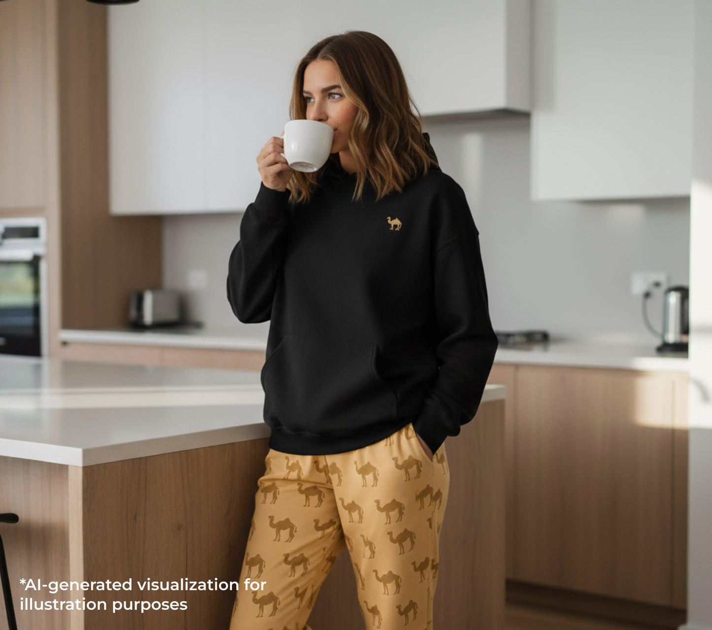 مجموعة هودي خفيف وبنطال الجمل