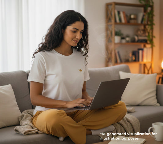 مجموعة تيشيرت وبنطال الجمل (أصفر سادة)