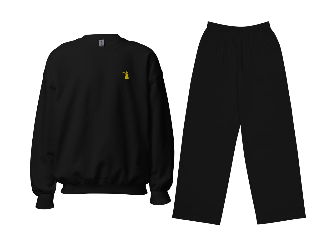 Dallat Gahwa (Complete Black) Sweatshirt & Pants Set