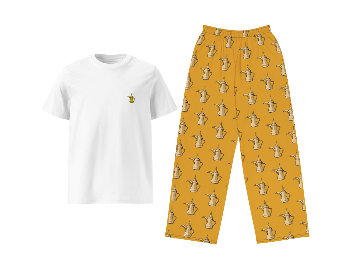 Dallat Gahwa (Yellow) T-Shirt & Pants Set