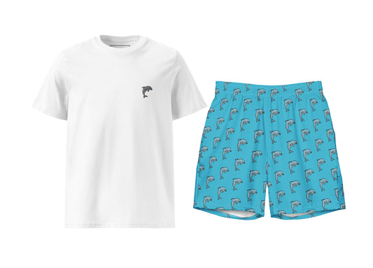 Dolphin (Blue) T-Shirt & Swim Trunks Set