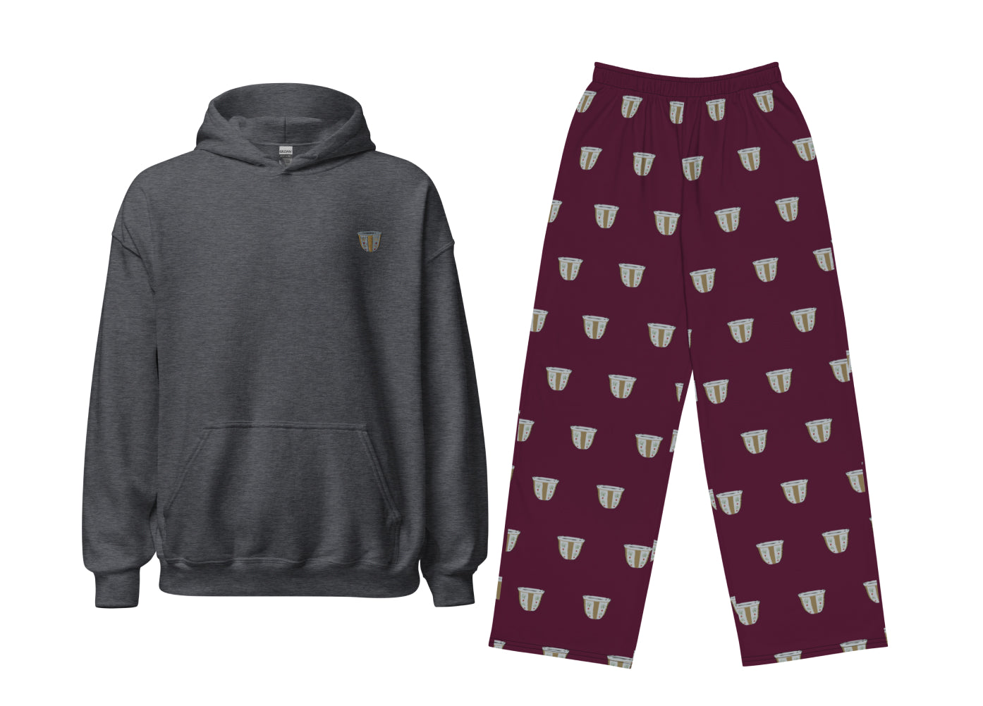 Finjan (Dark Heather + Maroon) Lightweight Hoodie & Pants Set