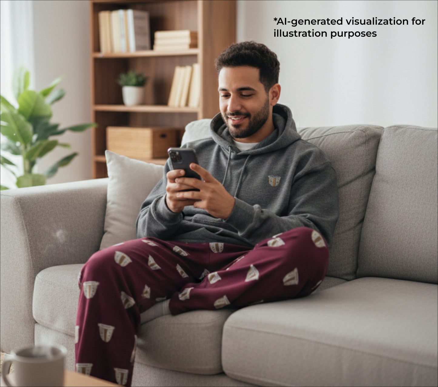 Finjan (Dark Heather + Maroon) Lightweight Hoodie & Pants Set