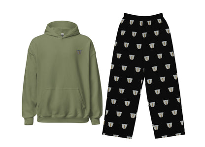 Finjan (Green Military + Black) Lightweight Hoodie & Pants Set