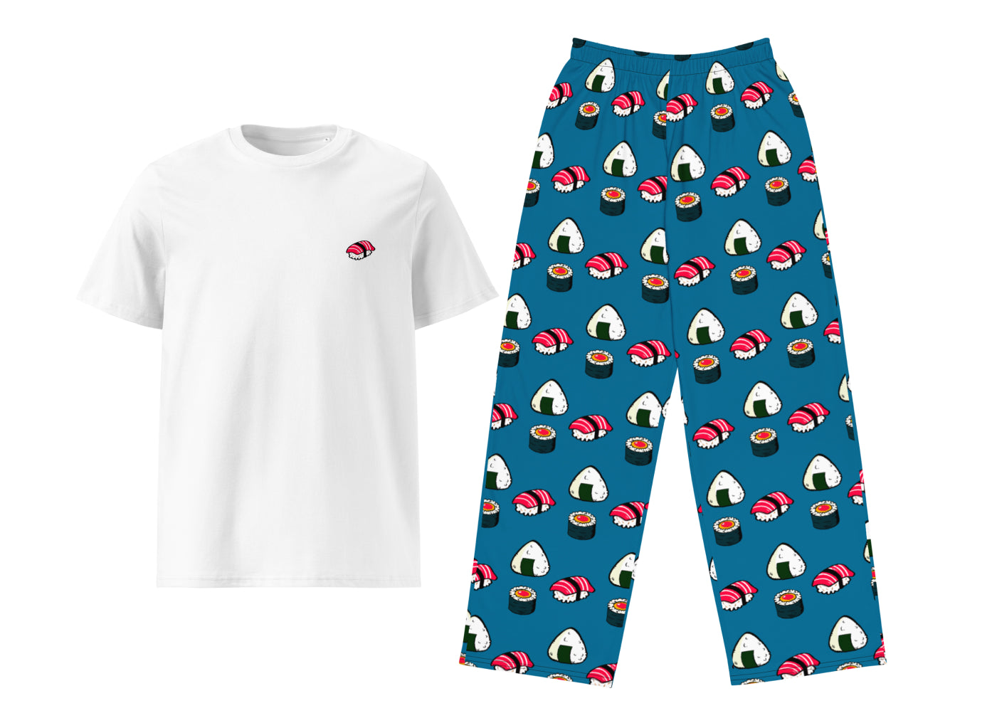 Nigiri & Sushi Ensemble (Cerulean) T-Shirt & Pants Set
