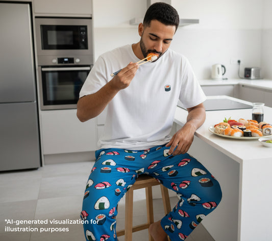 مجموعة تيشيرت وبنطال السوشي (لون سيرولين)