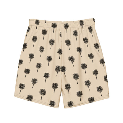Palm Tree Pattern (Beige) - All-Over Print Recycled Swim Trunks