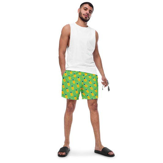 Pineapple Pattern - All-Over Print Recycled Swim Trunks