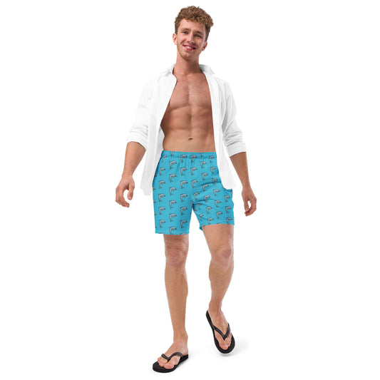 Dolphin Pattern (Blue) - All-Over Print Recycled Swim Trunks