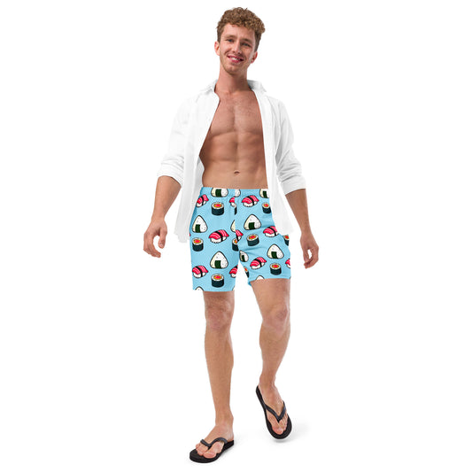 Sushi Ensemble Pattern - All-Over Print Recycled Swim Trunks