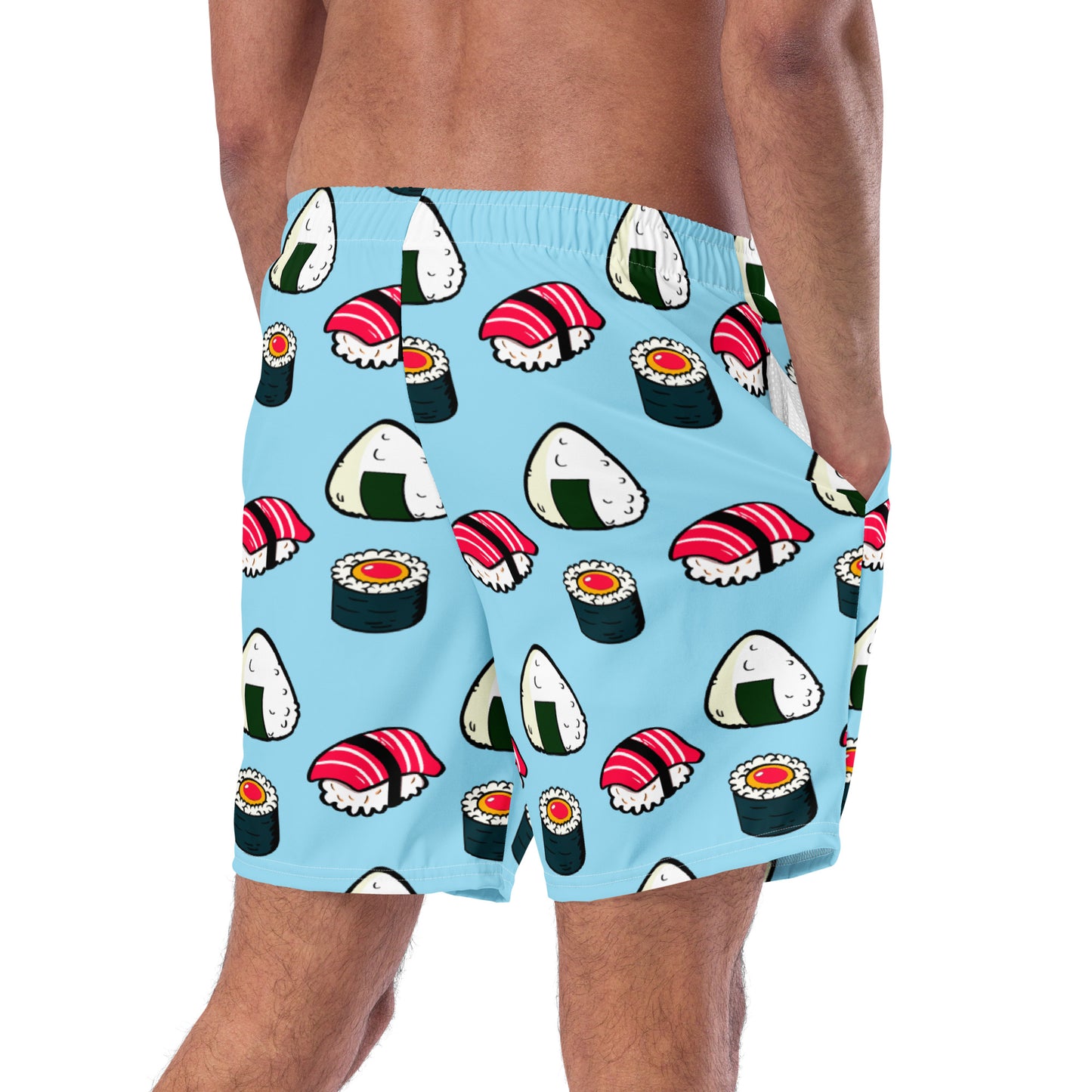 Sushi Ensemble Pattern Shirt & Swim Trunks Set