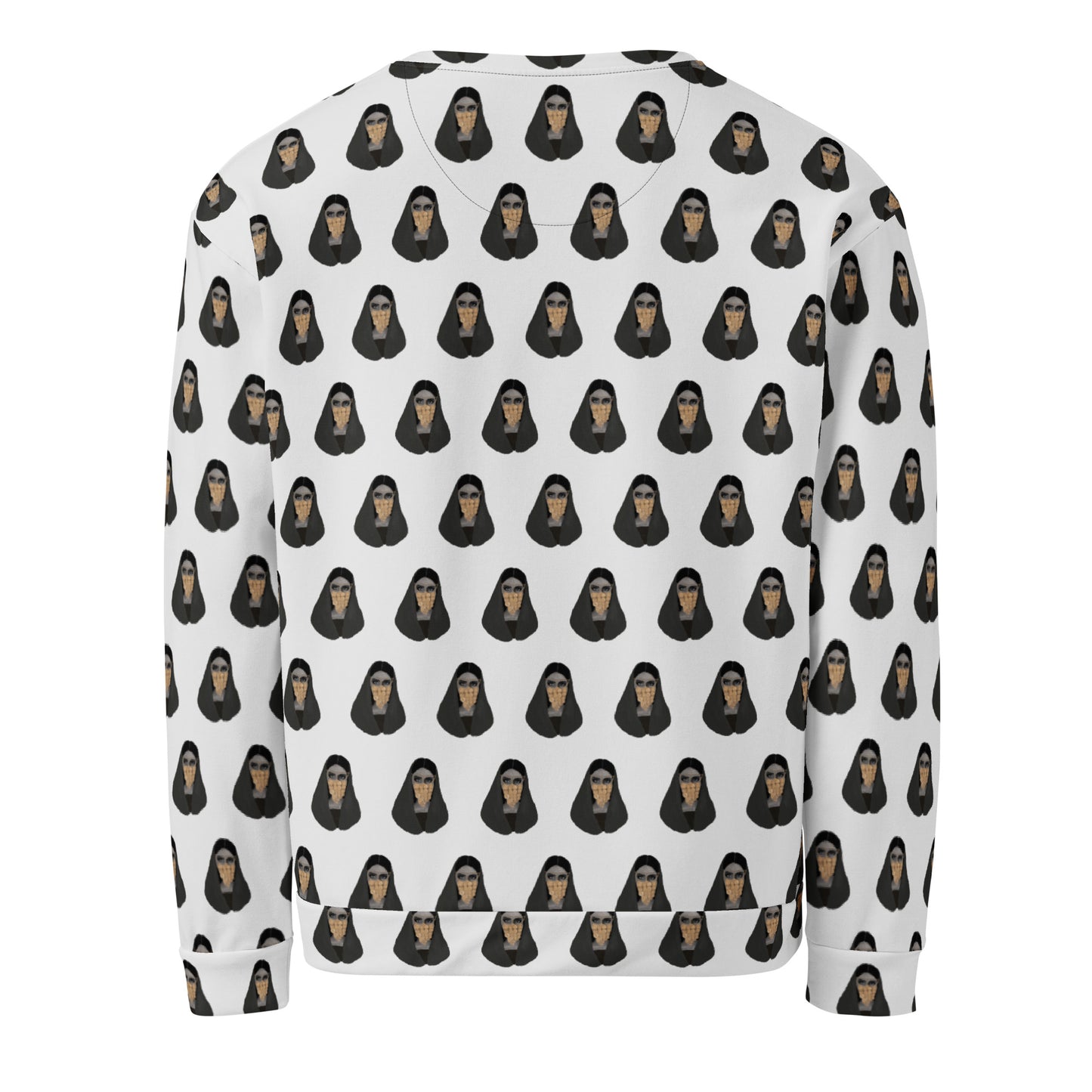 Woman in Golden Burqa Pattern - All-Over Print Unisex Sweatshirt