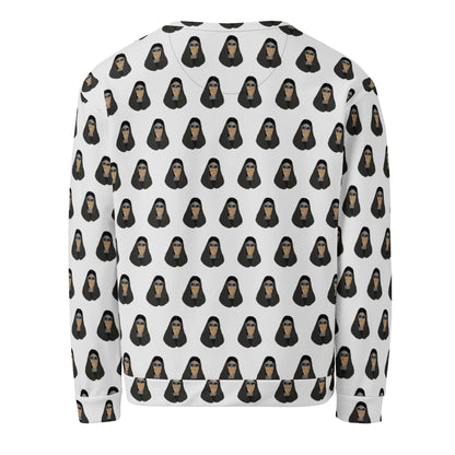 Woman in Golden Burqa Pattern - All-Over Print Unisex Sweatshirt