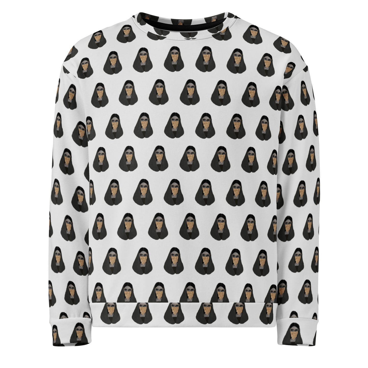 Woman in Golden Burqa Pattern - All-Over Print Unisex Sweatshirt