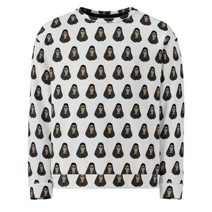 Woman in Golden Burqa Pattern - All-Over Print Unisex Sweatshirt