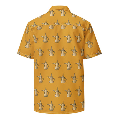 Dallat Gahwa Pattern (Yellow) Shirt & Swim Trunks Set