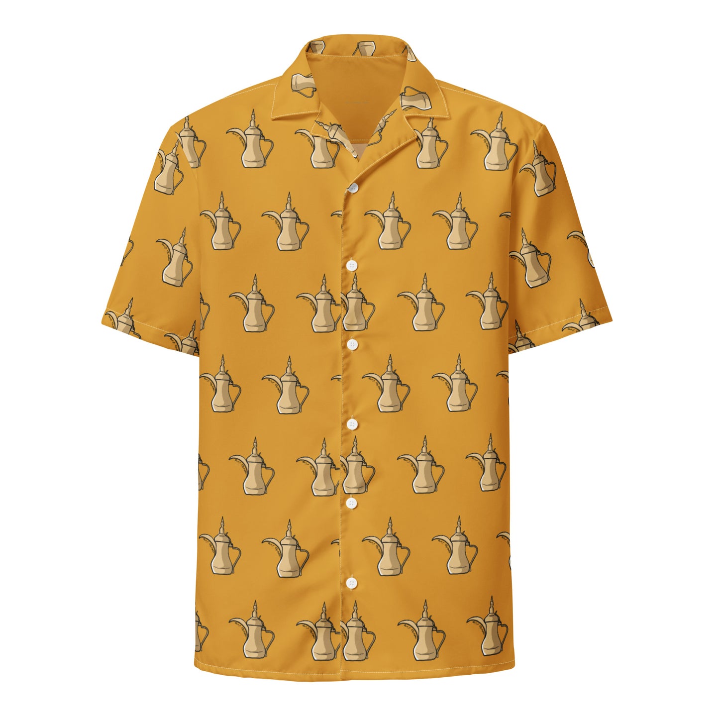 Dallat Gahwa Pattern (Yellow) - Unisex Button Shirt