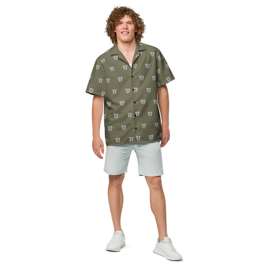 Finjan Pattern (Khaki) Shirt & Swim Trunks Set