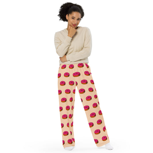 Donuts Pattern - Unisex Wide-Leg Pants