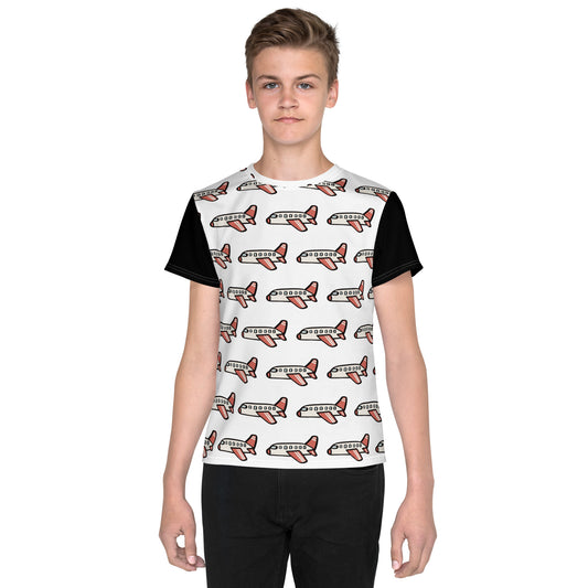 Aeroplane Pattern - All-Over Print Youth Crew Neck T-shirt