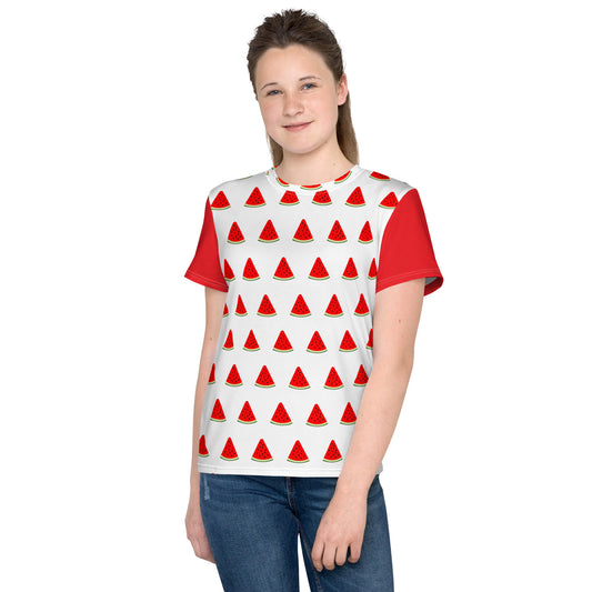 Watermelon - All-Over Print Youth Crew Neck T-shirt